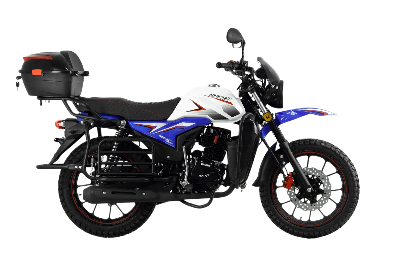 Мотоцикл дорожный ROCKOT QUEST 150 (белый/синий глянцевый, ЭПТС)