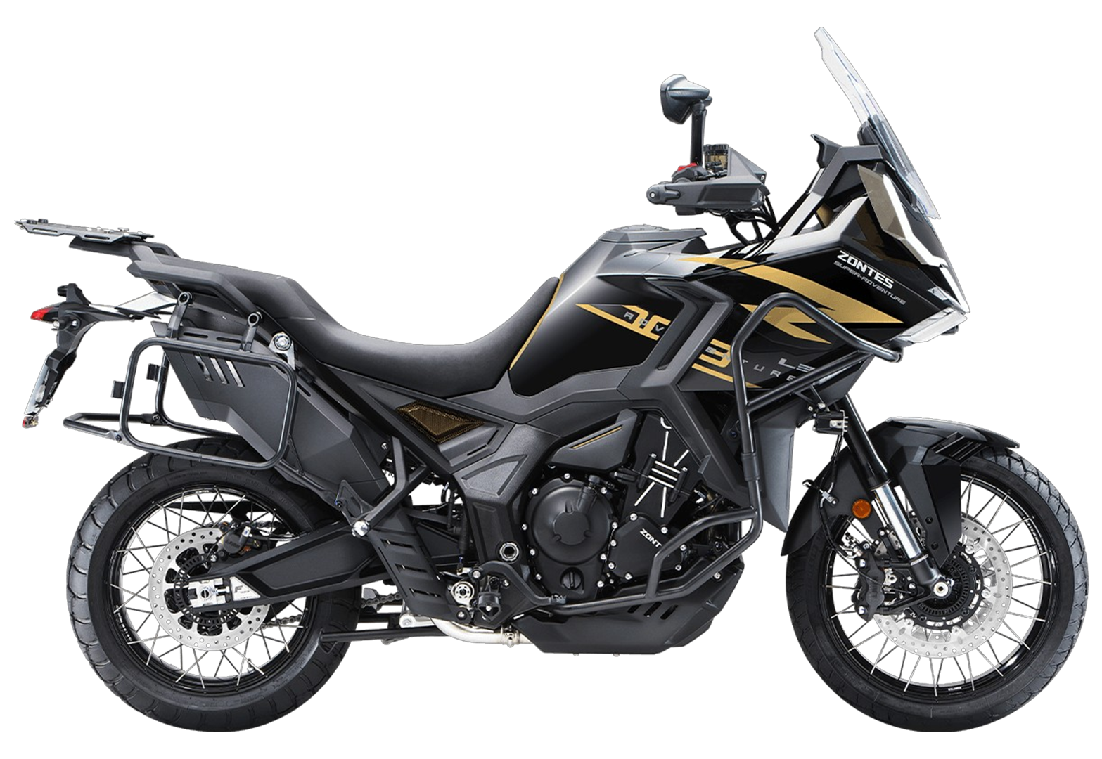 Мотоцикл ZONTES ZT703-F TOUR (4T ZT370MU EFI) 21/18 (2025 г.) ПТС (Черный/золотой)