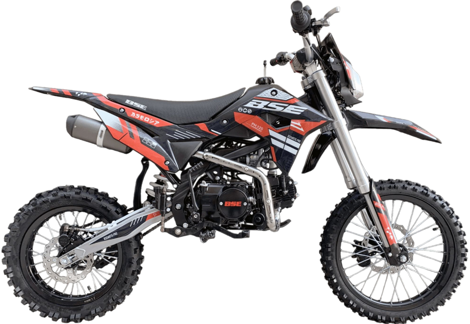 Питбайк BSE PH125 AK47 Red 17/14 (040) (фара, электростартер)