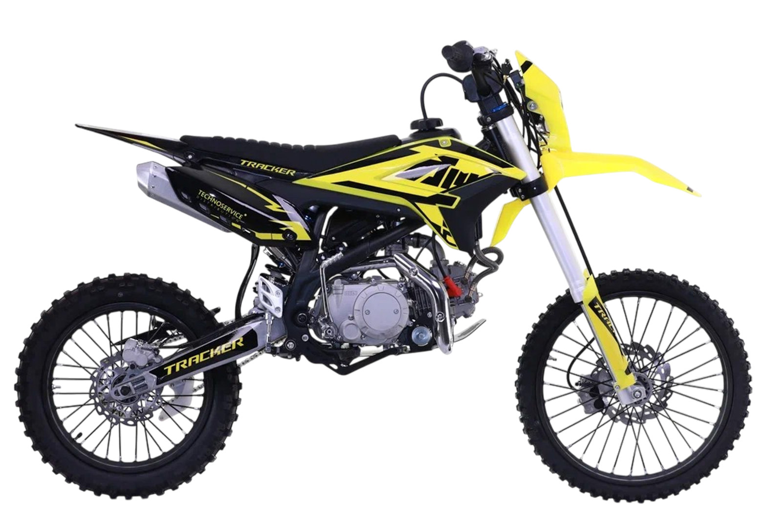 Питбайк Apollo TRACKER 150X-LE 19/16 Черно-желтый (фара, электростартер)