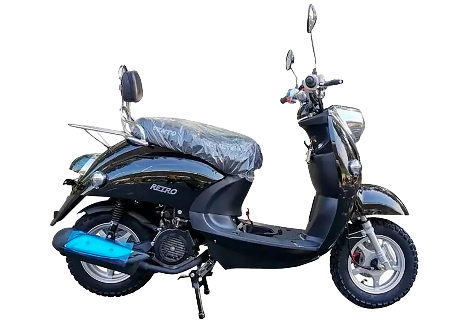 Скутер VENTO RETRO 49cc (150) сигнализация Чёрный