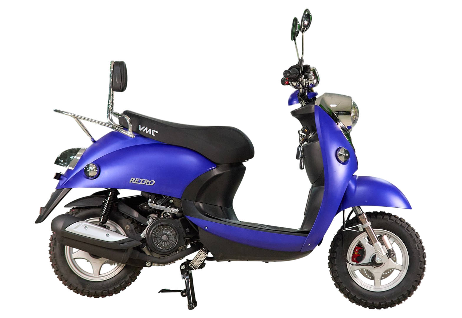 Скутер VENTO RETRO 49cc (150) сигнализация (99кг/100кг) (Синий Матовый)