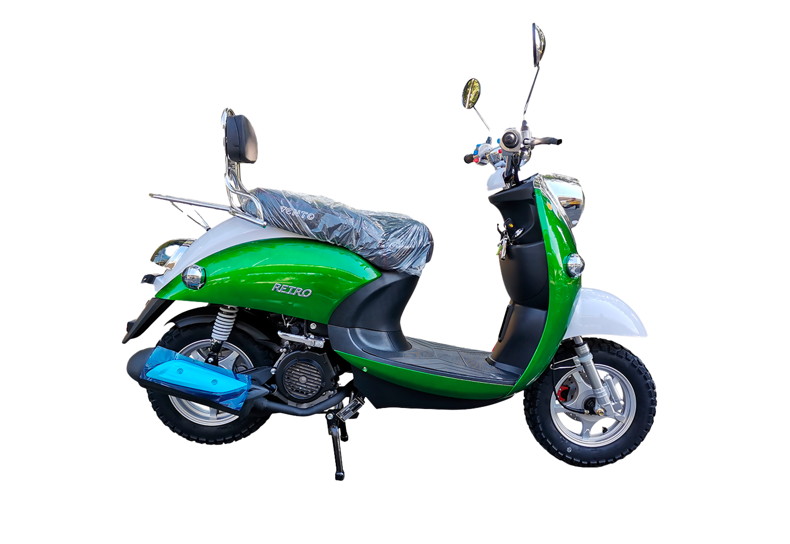 Скутер VENTO RETRO 49cc (150) сигнализация (99кг/100кг) (GREEN (Мятный)
