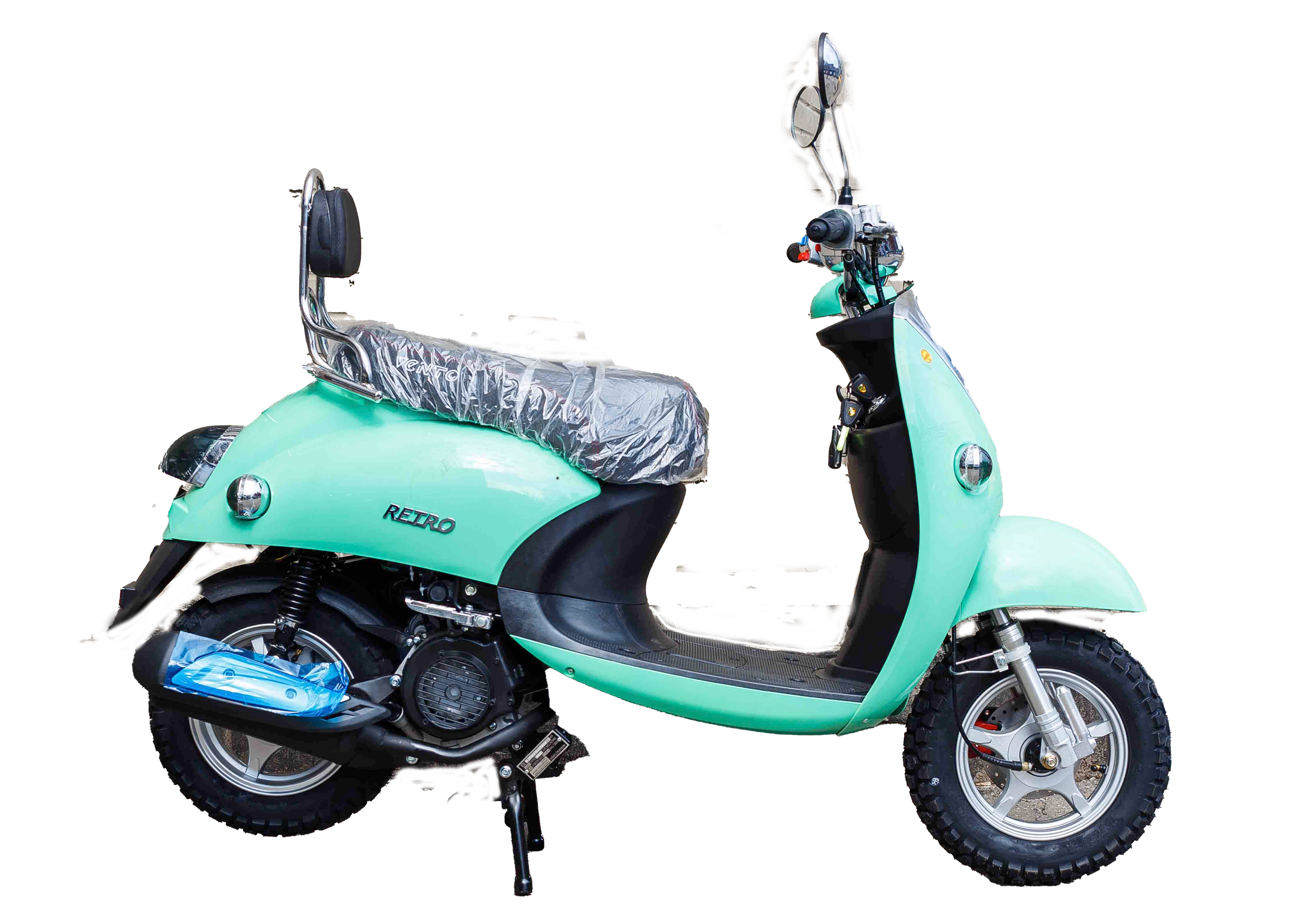 Скутер VENTO RETRO 49cc (150) сигнализация Мятный