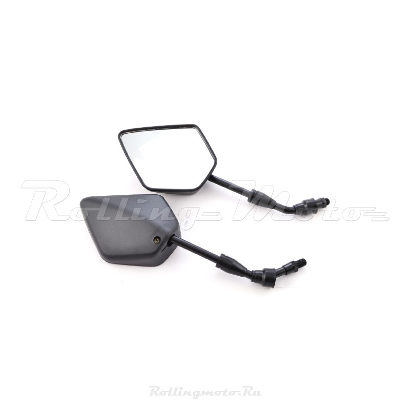 Зеркала мото (пара) SMP-044 прав. резьба M10 черные  SM-PARTS