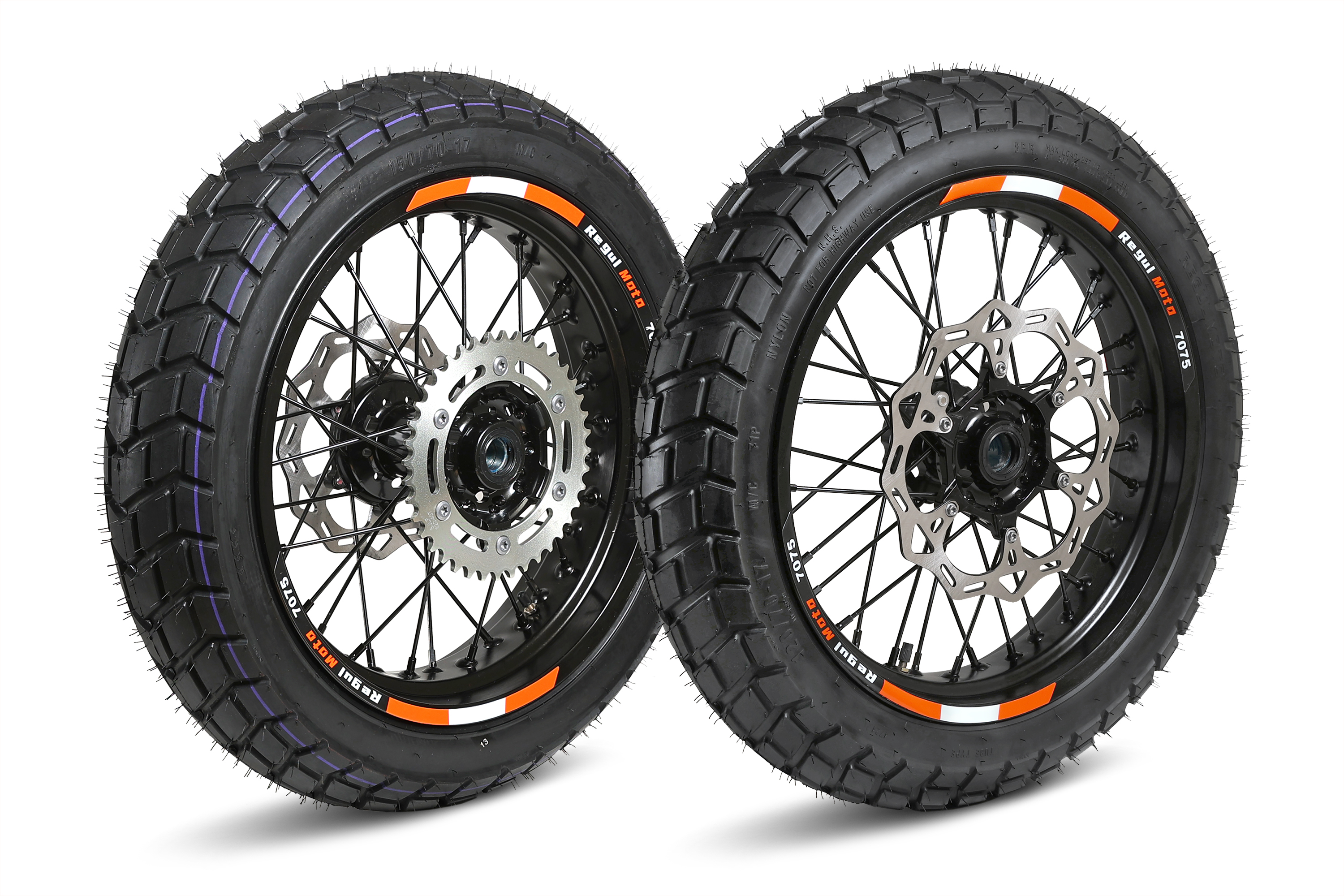 Колеса в сборе для мотоцикла МОТАРД KTM (рама K8) (диски алюминий с шиной 120/70-17, 150/70-17) Черный