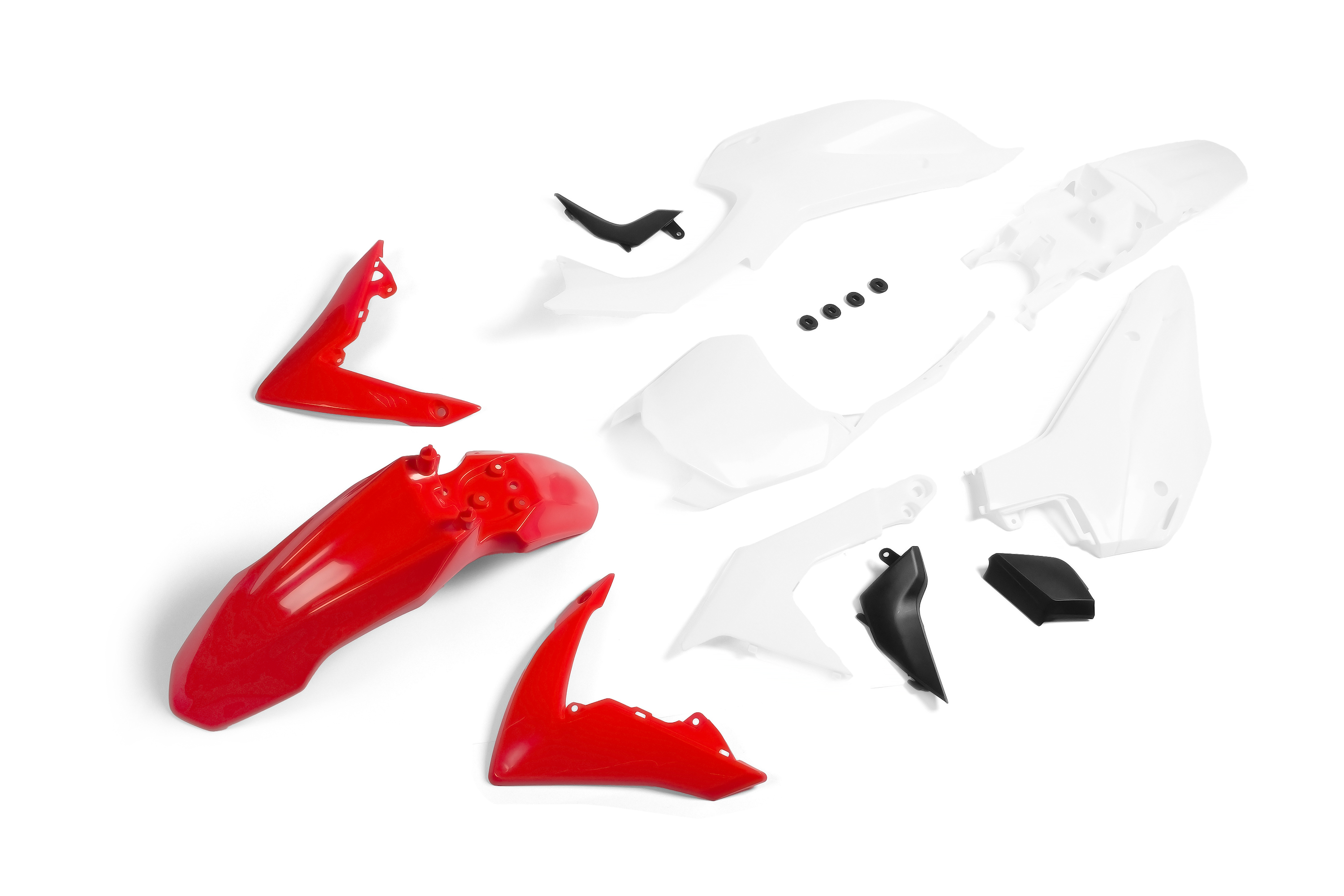 Комплект пластика для питбайка (BSE PH/WELS CRF110 тип) белый / красный