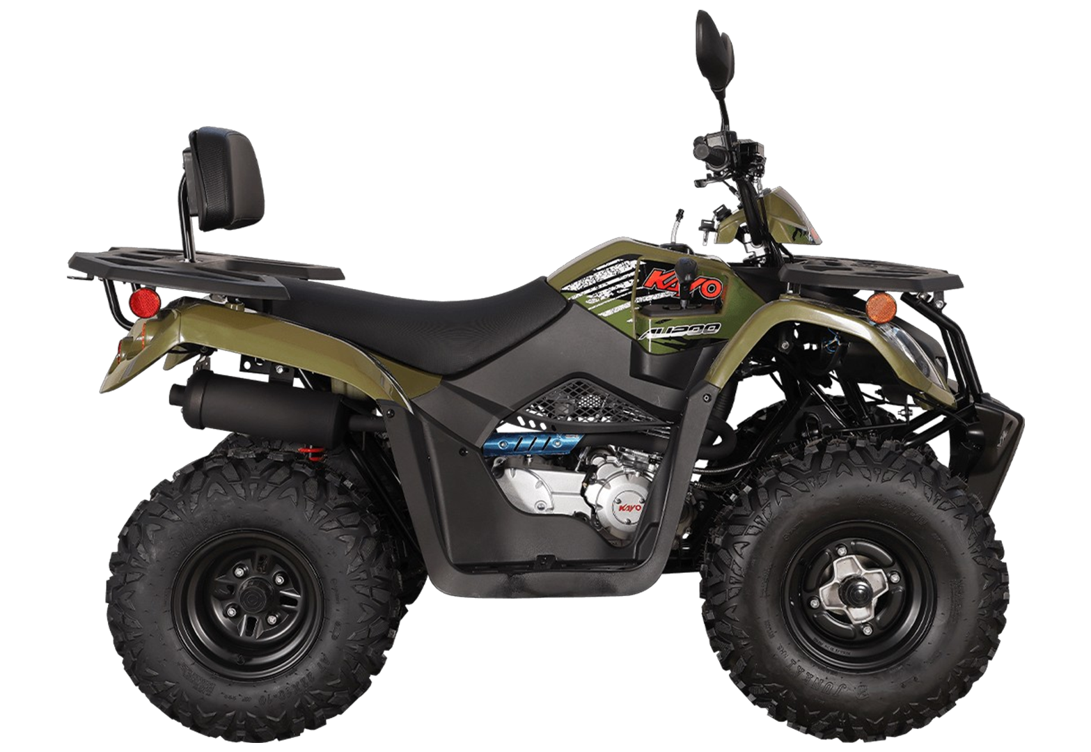 Квадрицикл KAYO AU200 спинка (ЗЕЛЕНЫЙ ХАКИ пластик 2025 г.) (ПТС)