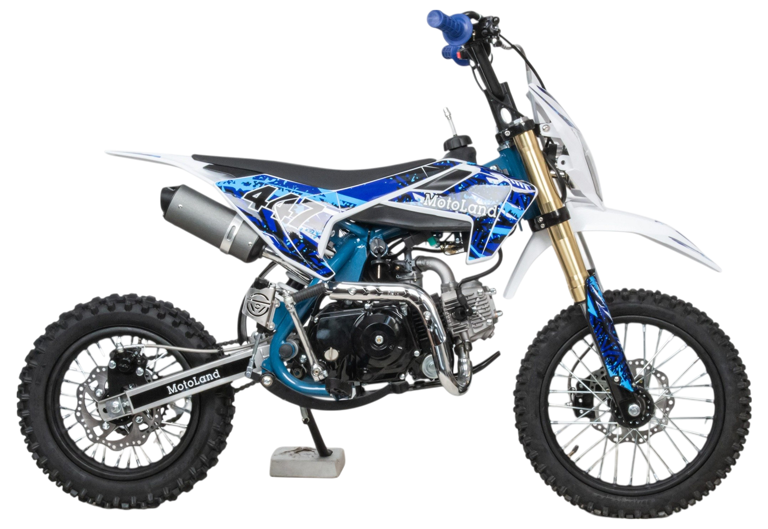 Питбайк Motoland TCX125 E 14/12 + фара синий