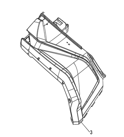 Переднее левое крыло для квадроцикла BRC 1000 / BRP 1000R Черный