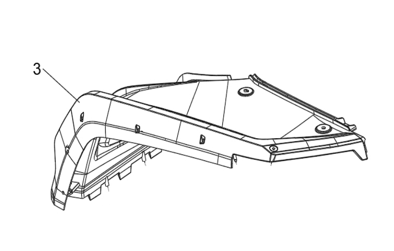 Заднее левое крыло для квадроцикла BRC 1000 / BRP 1000R Желтое