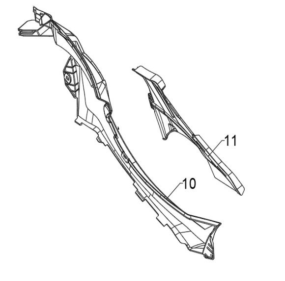 Центральный правый пластиковый обтекатель для квадроцикла BRC 1000 / BRP 1000R Черное