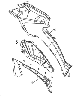 Центральный левый пластиковый обтекатель для квадроцикла BRC 1000 / BRP 1000R Серое