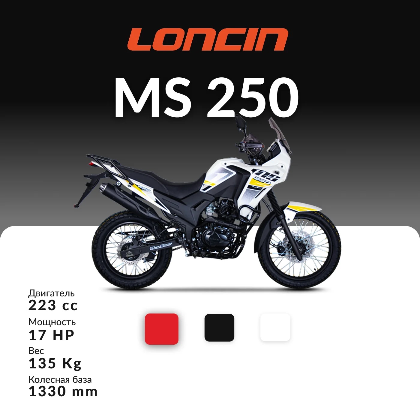 Мотоцикл LONCIN MS250 (черный)