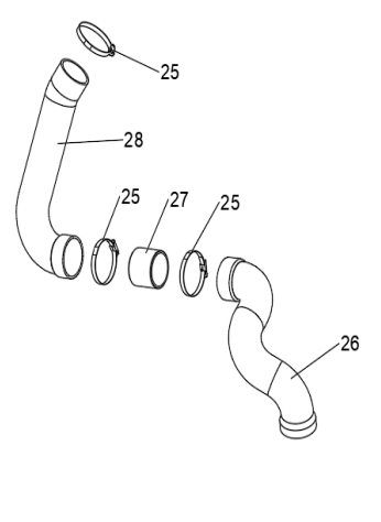 Патрубки резиновые впускные вентиляции вариатора (с металической проставкой) для ATV BRC 1000