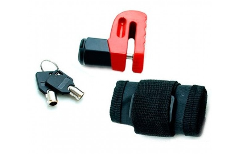 Замок диск. тормоза HC310 красный D-10мм с чехлом  SCOOTER-M