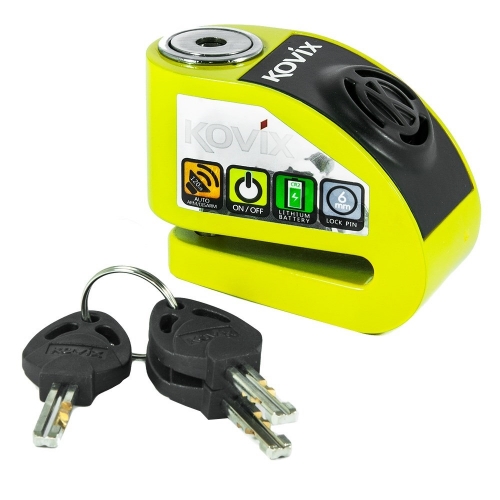Замок диск. тормоза с сигнализацией KOVIX  KD6-FG (d - 6 мм) Hi-Viz желтый