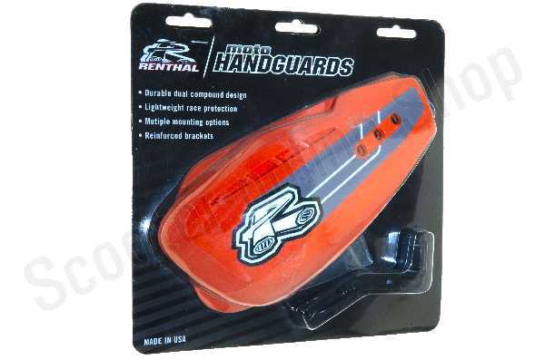 Защита рук двухкомпонентная + крепеж на руль RENTHAL HG-100 оранжевая