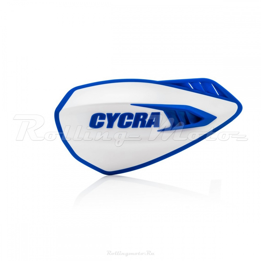 Защита рук мотокросс + крепеж на руль CYCRA CYCLONE белая/синяя