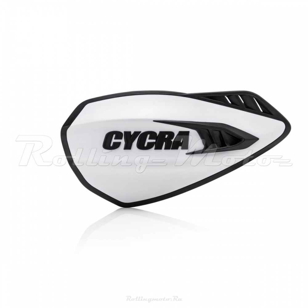 Защита рук мотокросс + крепеж на руль CYCRA CYCLONE белая/черная