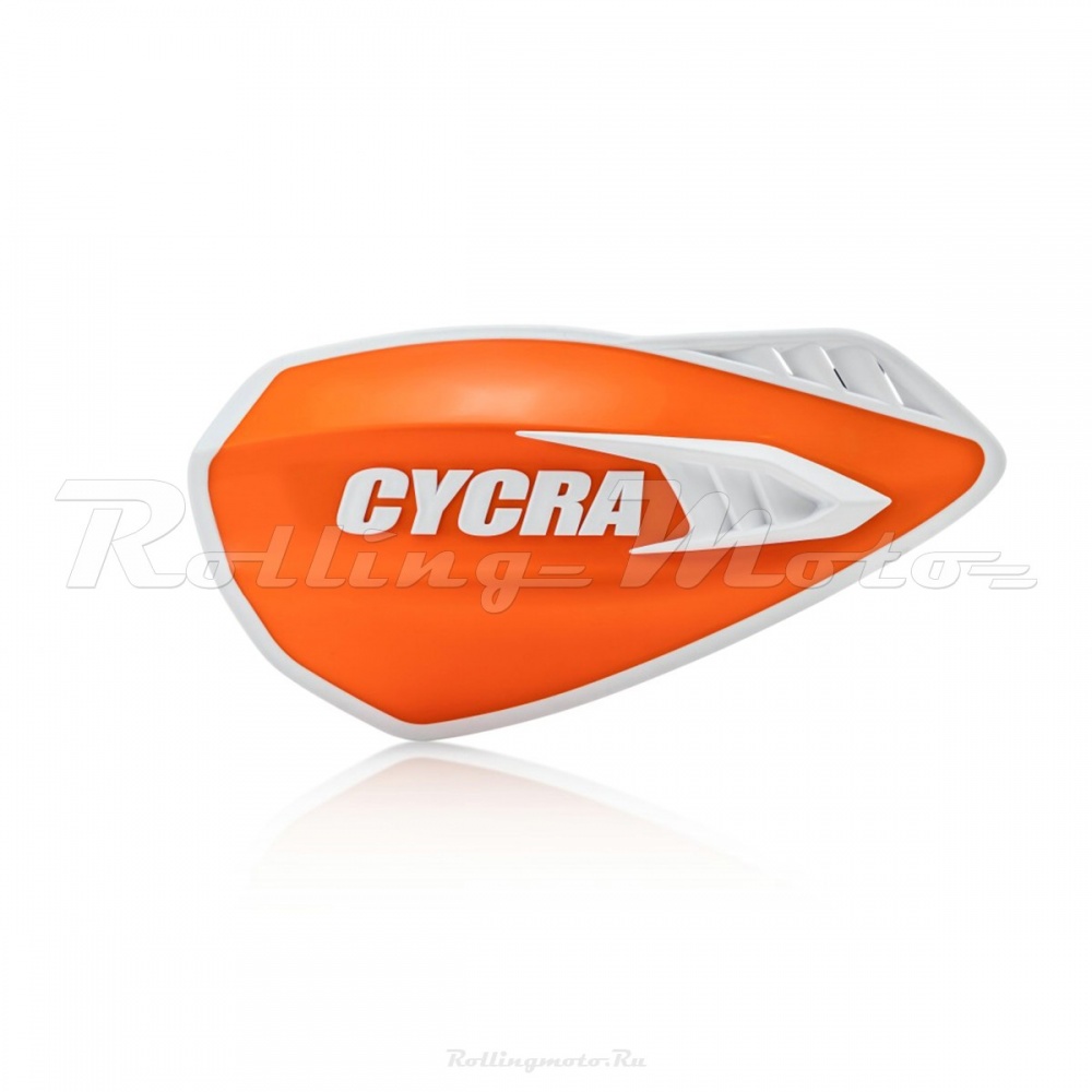 Защита рук мотокросс + крепеж на руль CYCRA CYCLONE оранжевая/белая