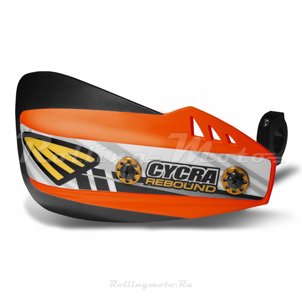 Защита рук мотокросс + крепеж на руль CYCRA REBOUND откидная оранжевая