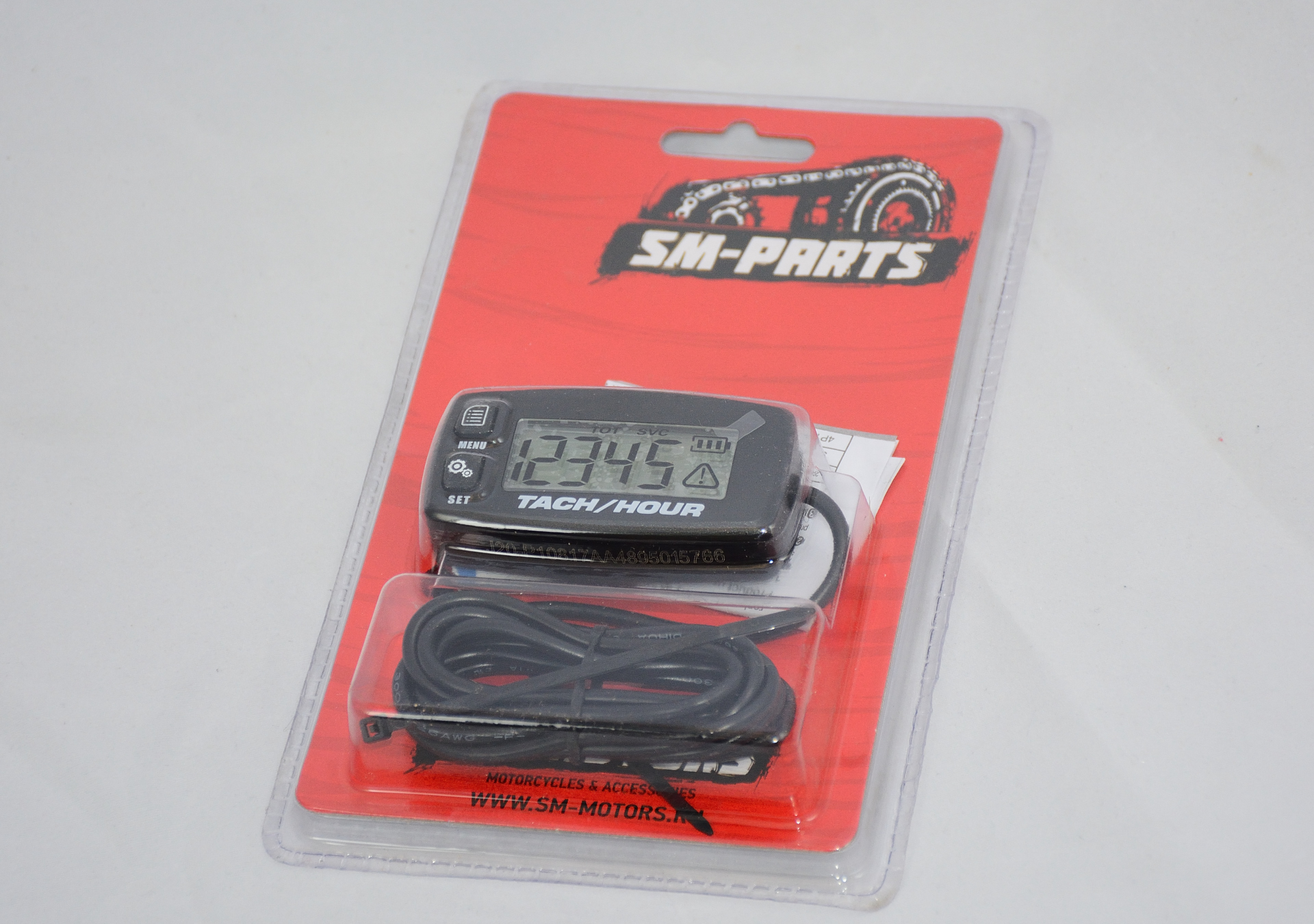 Счетчик моточасов/тахометр (подсветка, смен. батарея) SM-PARTS  SMP-032R черный
