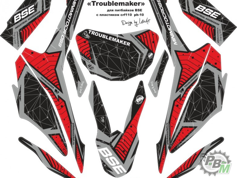 Комплект наклеек CRF110 Troublemaker