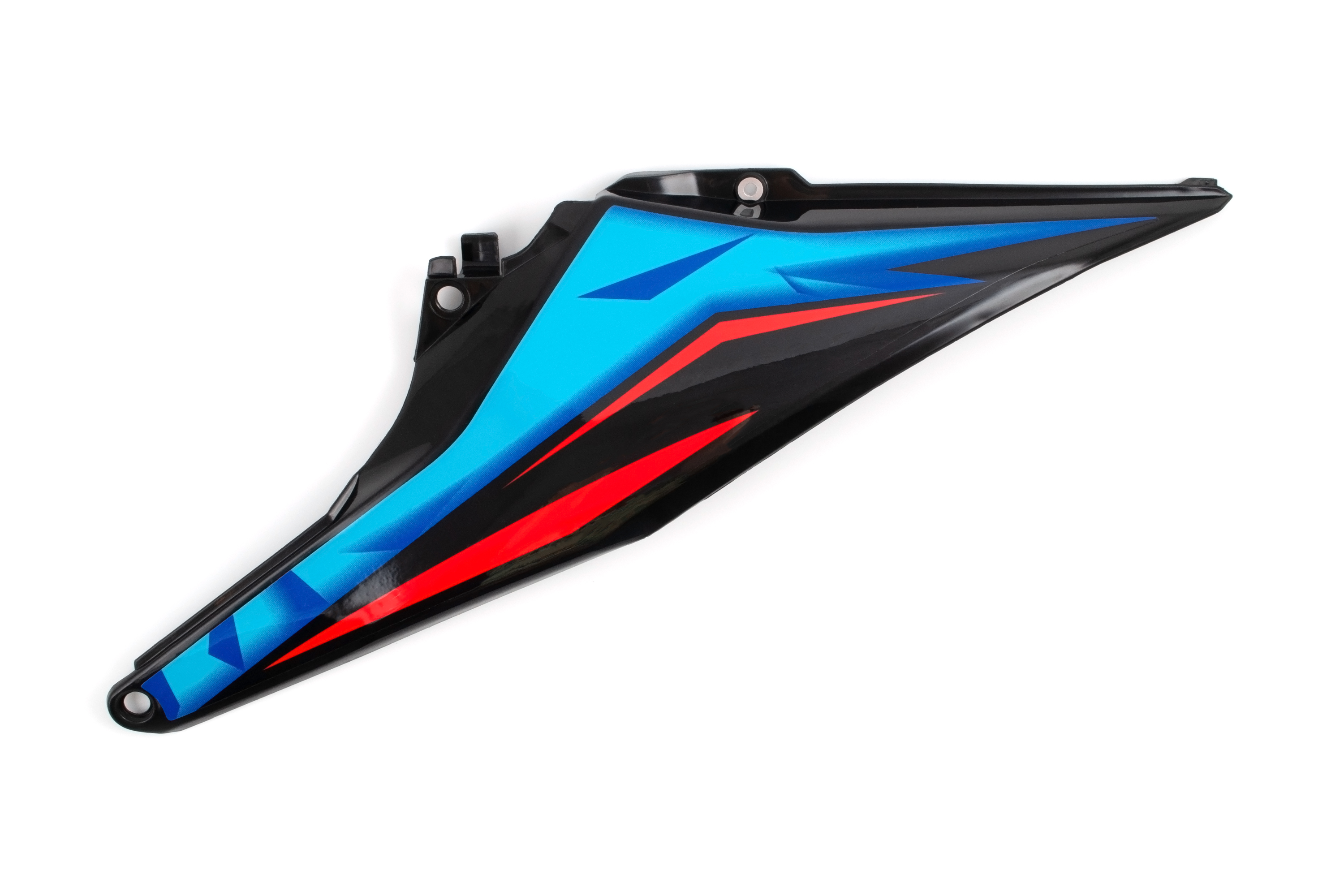 Обтекатель задний левый на эндуро KTM 20-23г. (рама К8) черный (с наклейками)