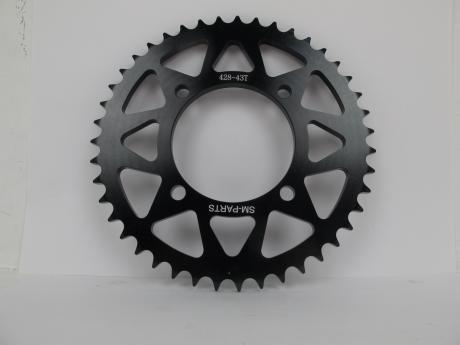 Звезда ведомая аллюминиевая питбайк 428-43T черная  SM-PARTS