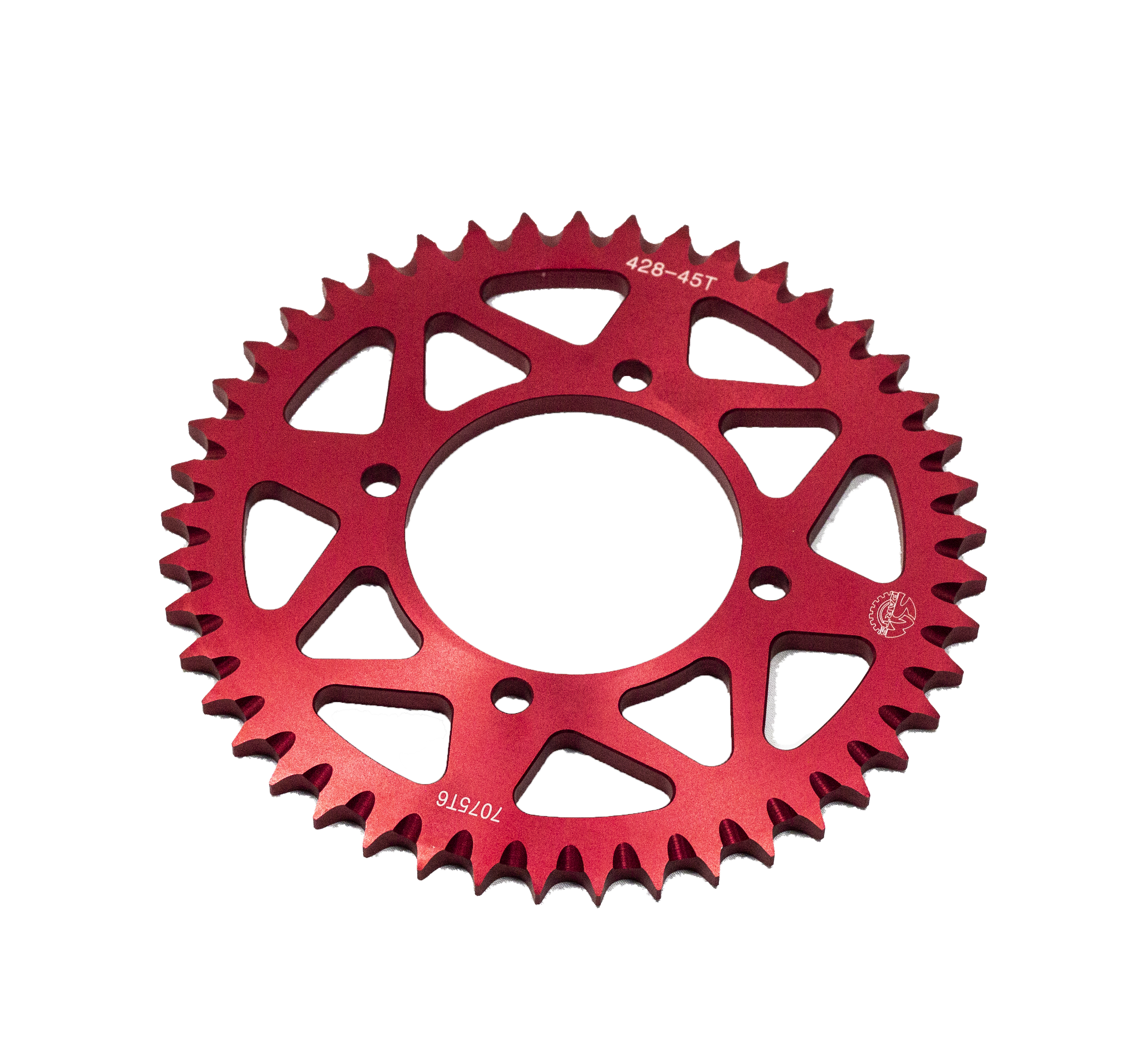 Звезда ведомая алюминиевая питбайк 428-45T красная