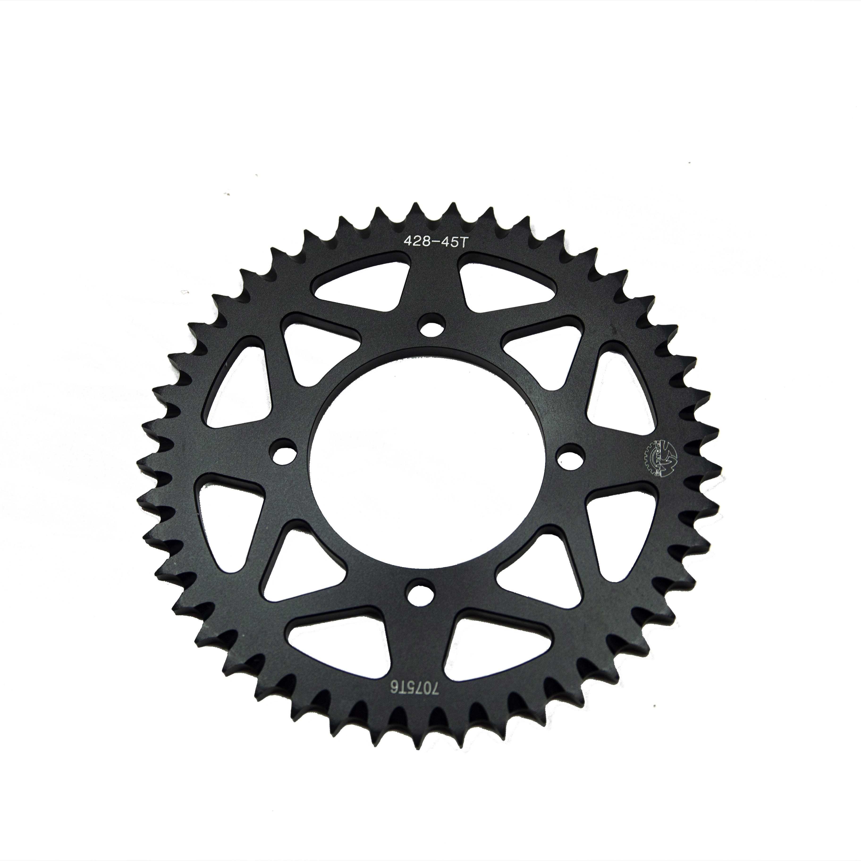 Звезда ведомая алюминиевая питбайк 428-45T черная