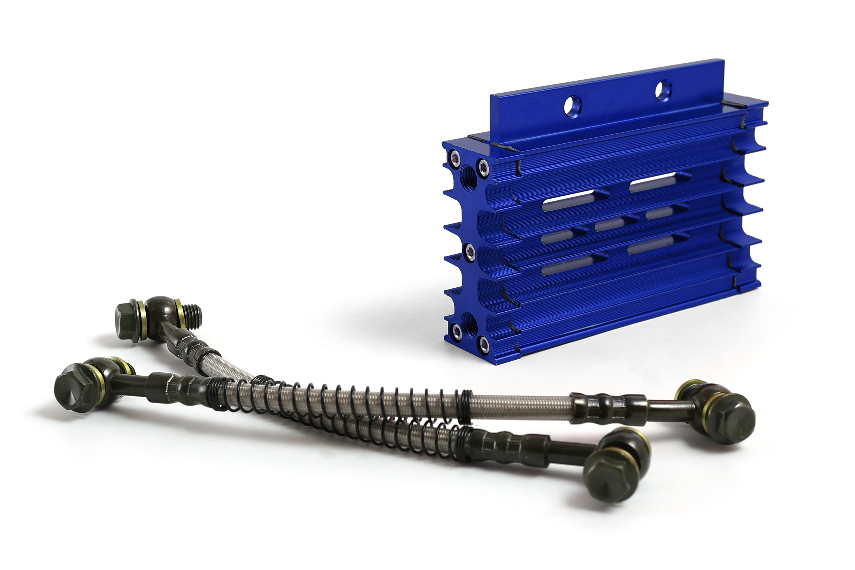 Радиатор масляного охлаждения на питбайк CNC синий