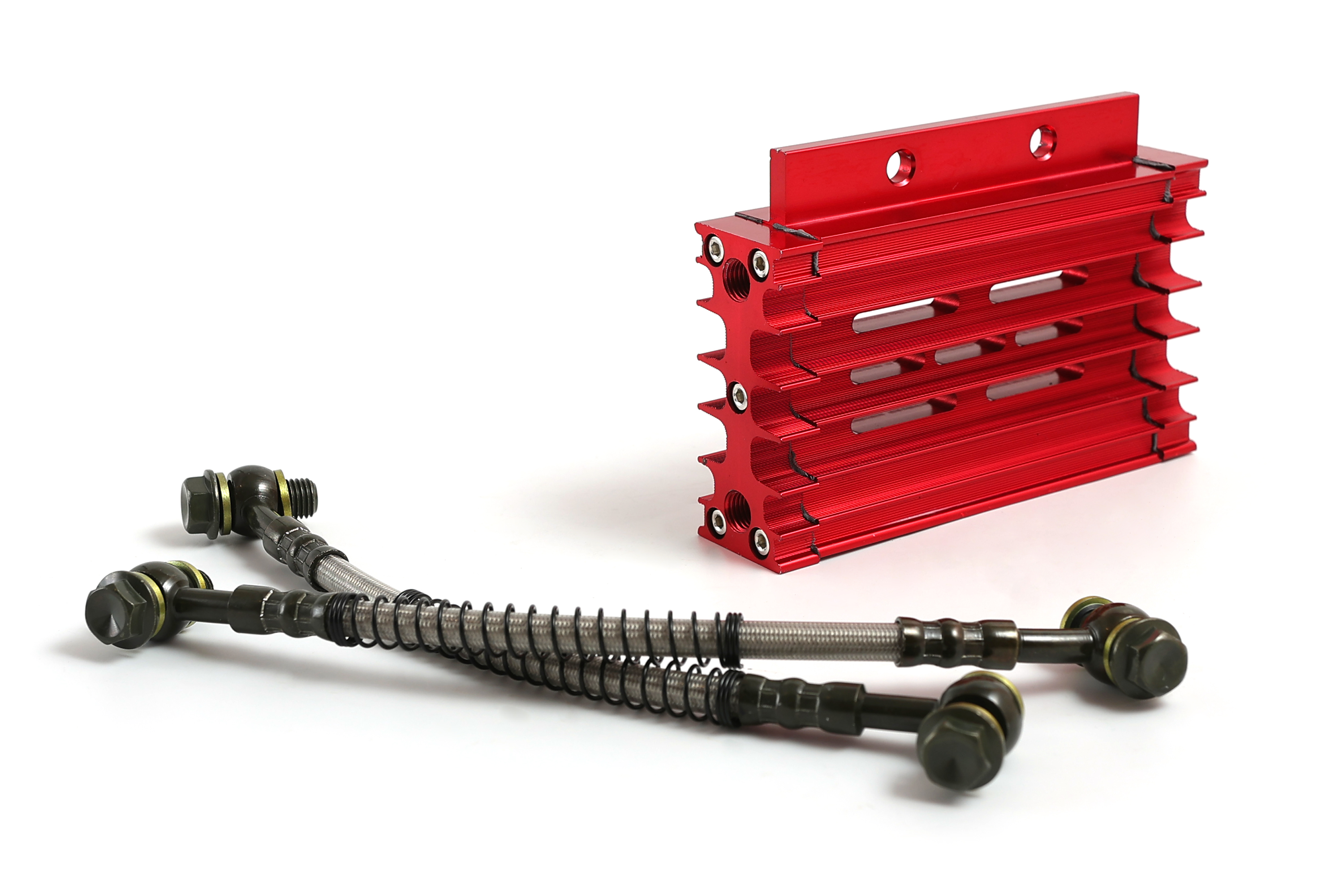 Радиатор масляного охлаждения на питбайк CNC красный