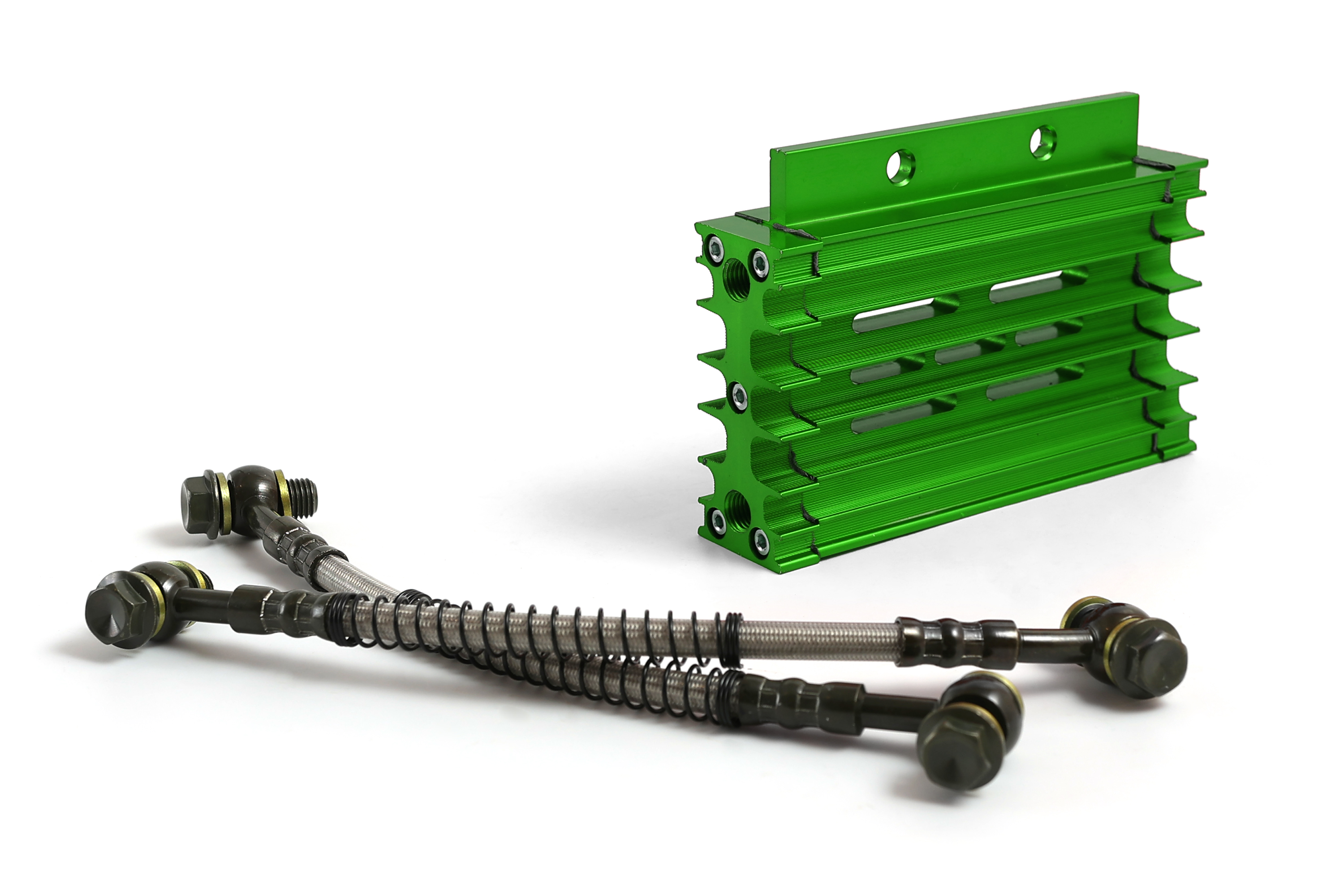 Радиатор масляного охлаждения на питбайк CNC зеленый