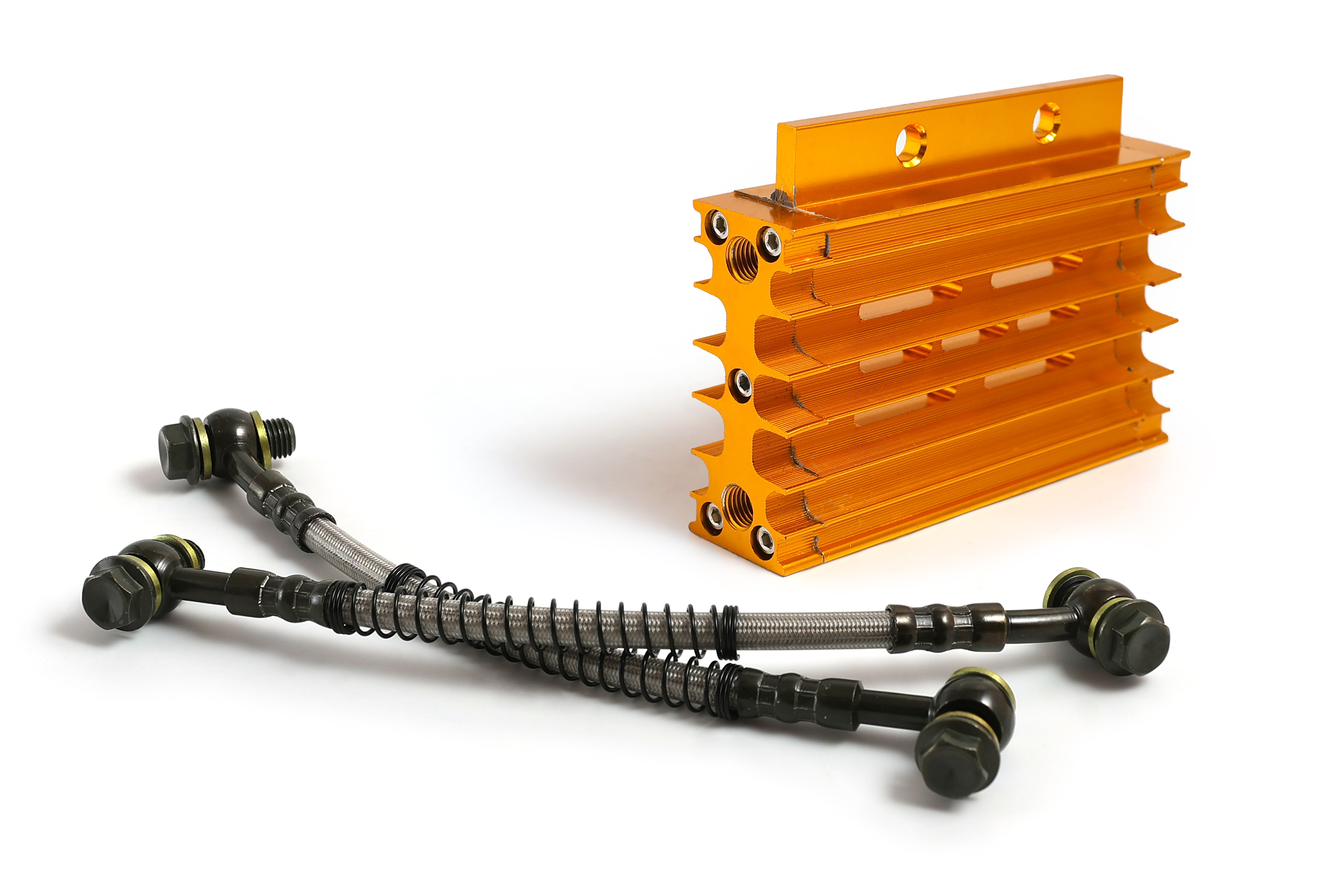 Радиатор масляного охлаждения на питбайк CNC золотой