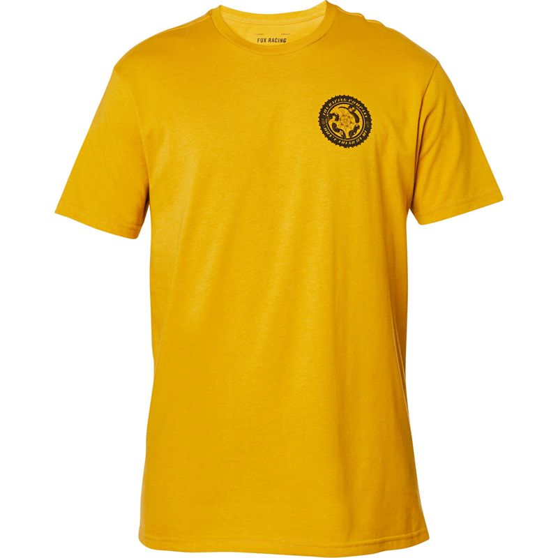 Футболка Fox Tread On SS Premium Tee Взрослый, L, желтый, 2020 (26014-440-L)