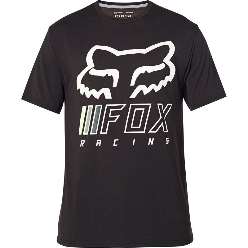 Футболка Fox Overhaul SS Tech Tee Black/Green, M, 2020 (26453-151-M)