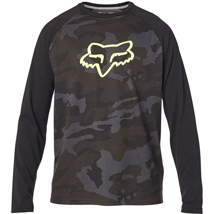 Футболка Fox Tournament LS Tech Tee Black Camo, S, 2020 (24764-247-S)