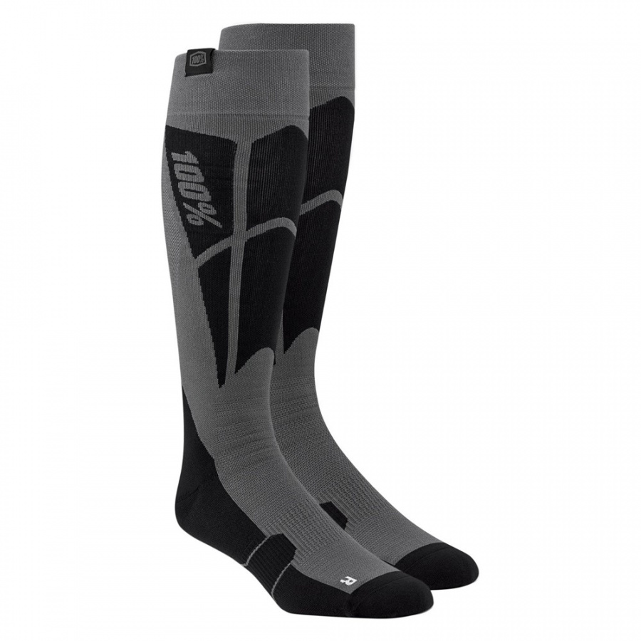 Носки 100% Hi-Side Performance Moto Socks черные / серые L/XL (24008-353-17)