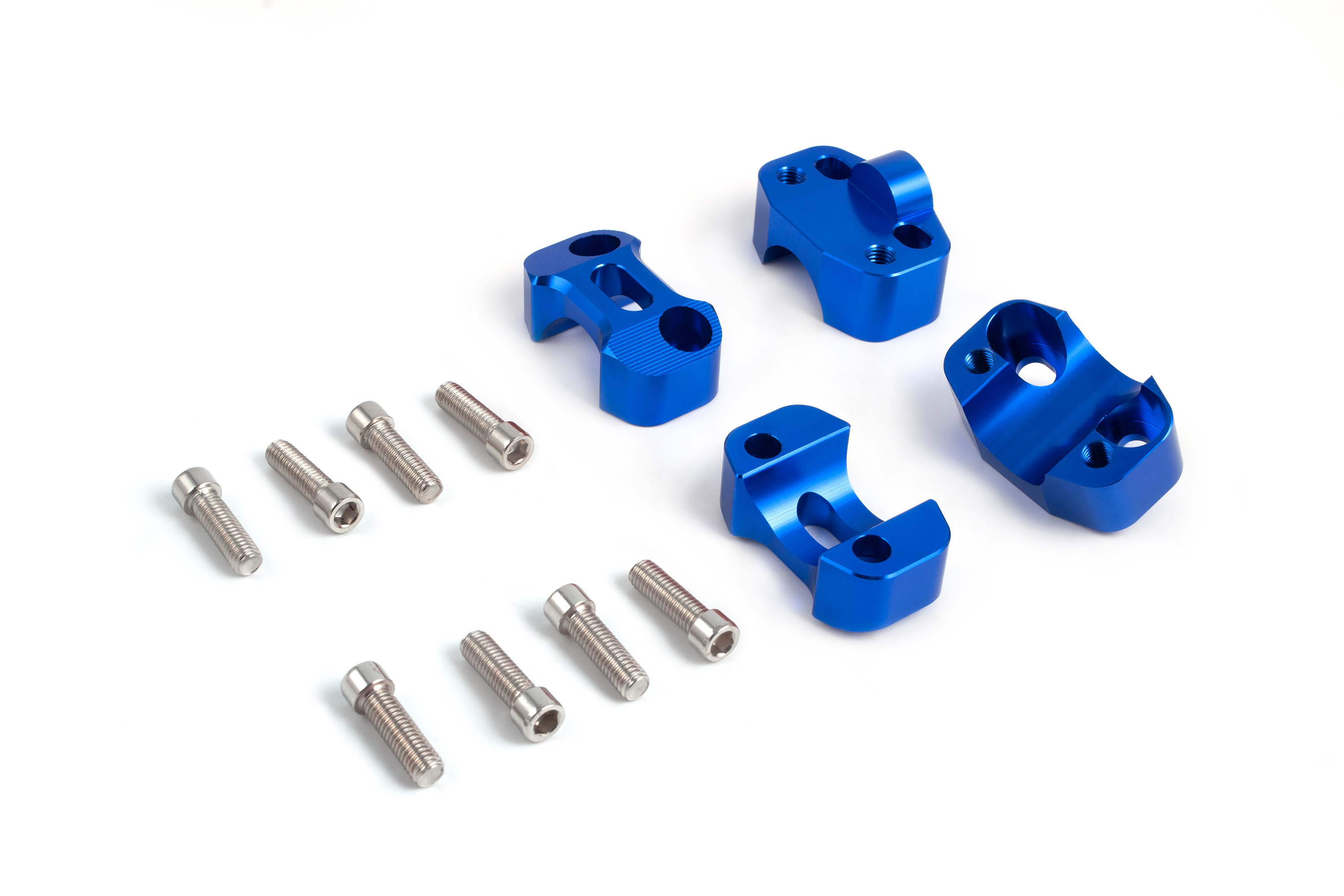 Переходники (адаптеры-проставки) руля для эндуро мотоцикла и питбайка (для руля 22-28 мм) синий