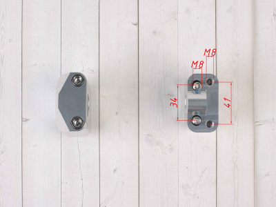 Кронштейны-переходники для рулей с d-22,2 мм на d-28,6 мм (Высота-35 мм)  SM-PARTS серебристые