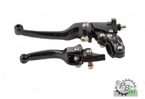 Рычаг сцепления+тормоза с кронштейном #1 CNC черный