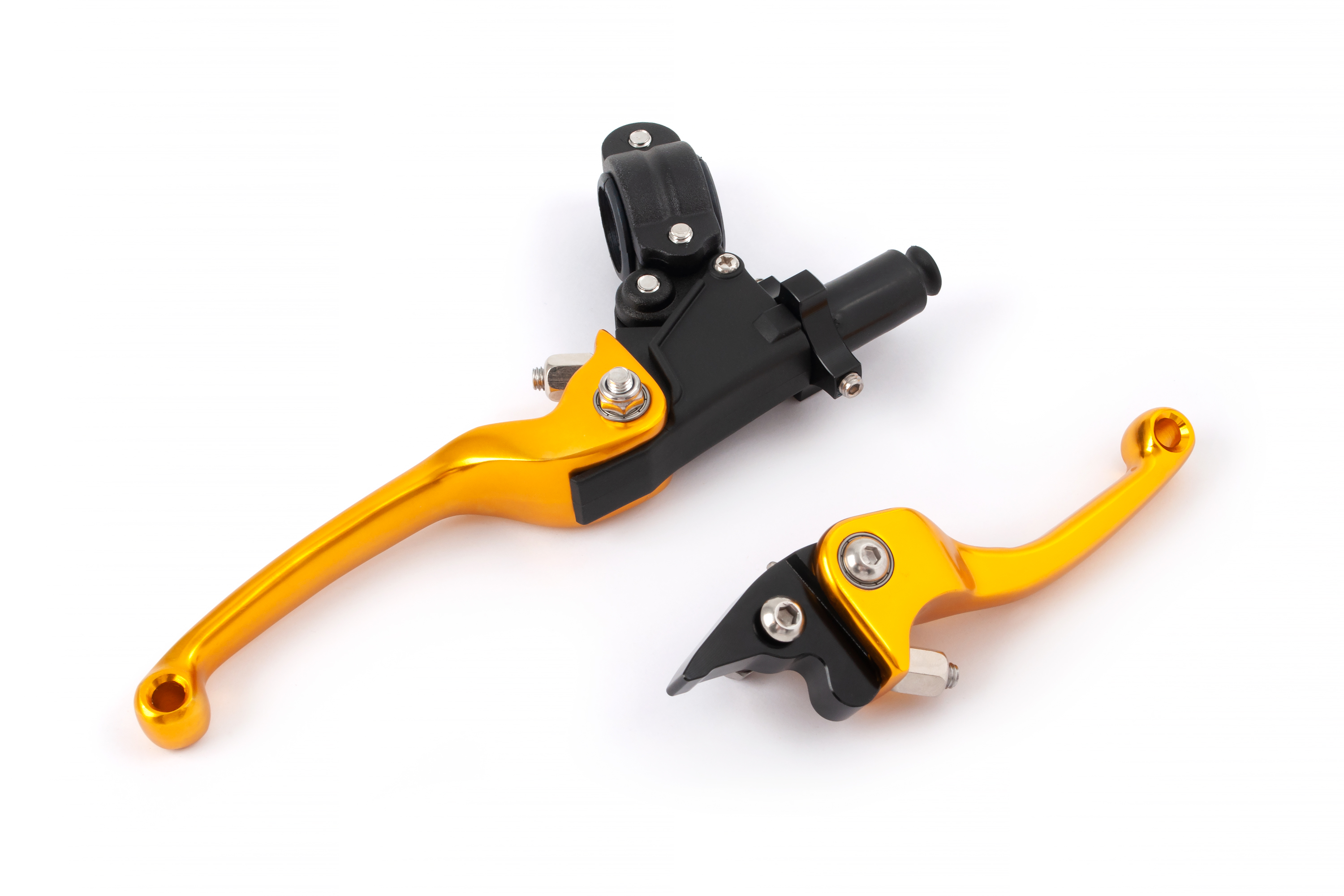 Комплект складных рычагов для питбайка и эндуро мотоцикла ASV CNC золотые