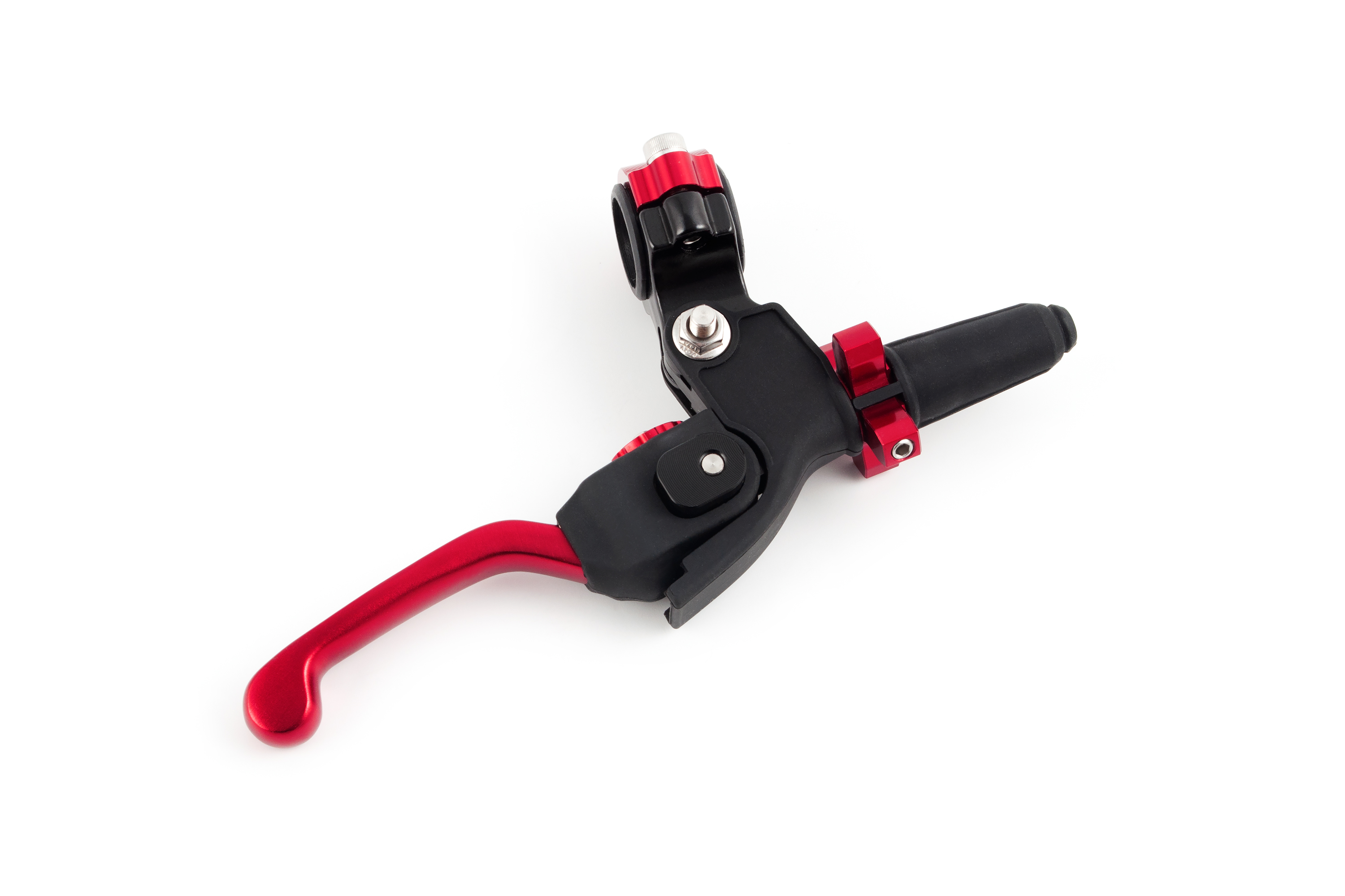 Рычаг сцепления для питбайка и эндуро мотоцикла в сборе с кронштейном регулируемый, складной 360град. IGP красный