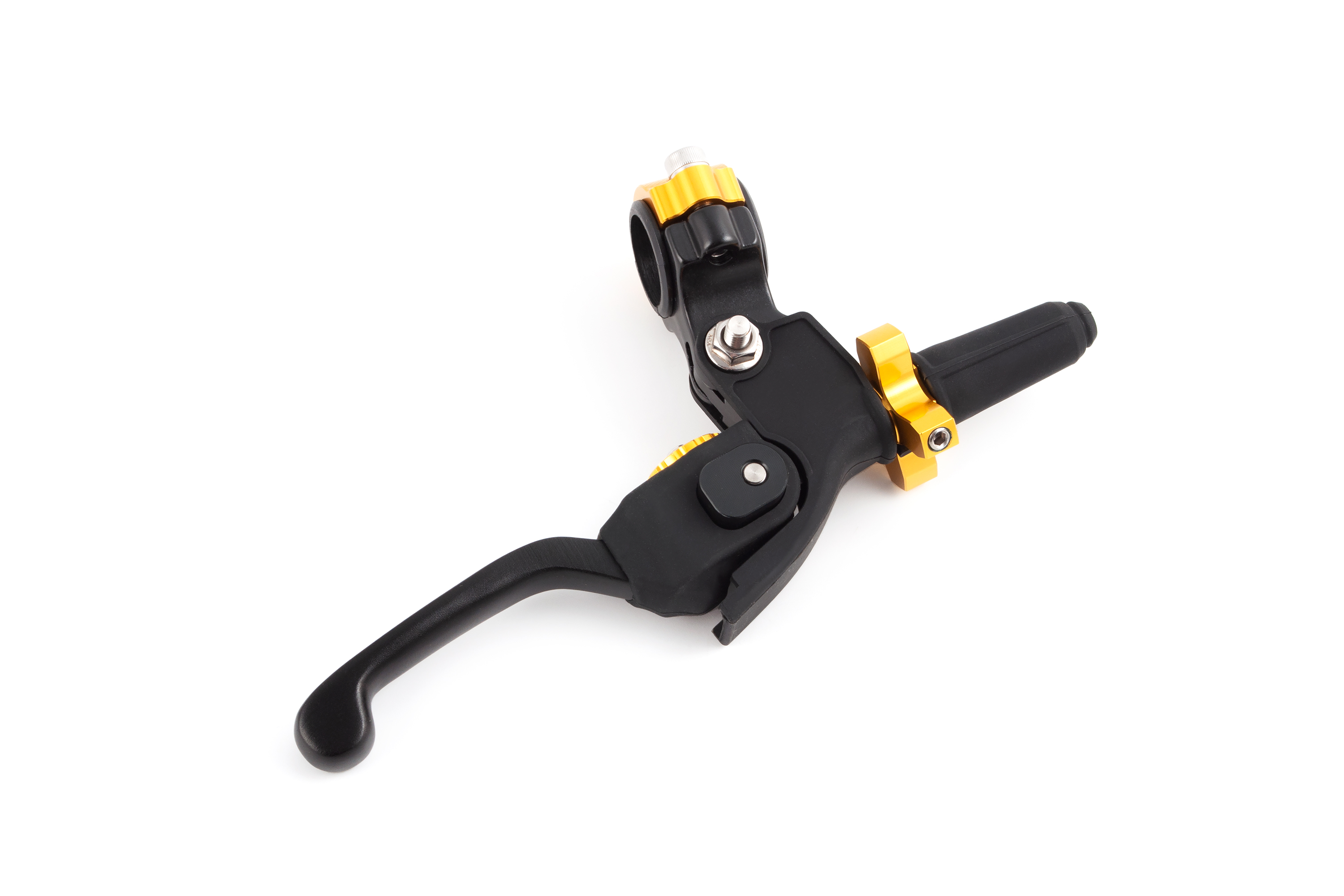 Рычаг сцепления для питбайка и эндуро мотоцикла в сборе с кронштейном регулируемый, складной 360град. IGP черный