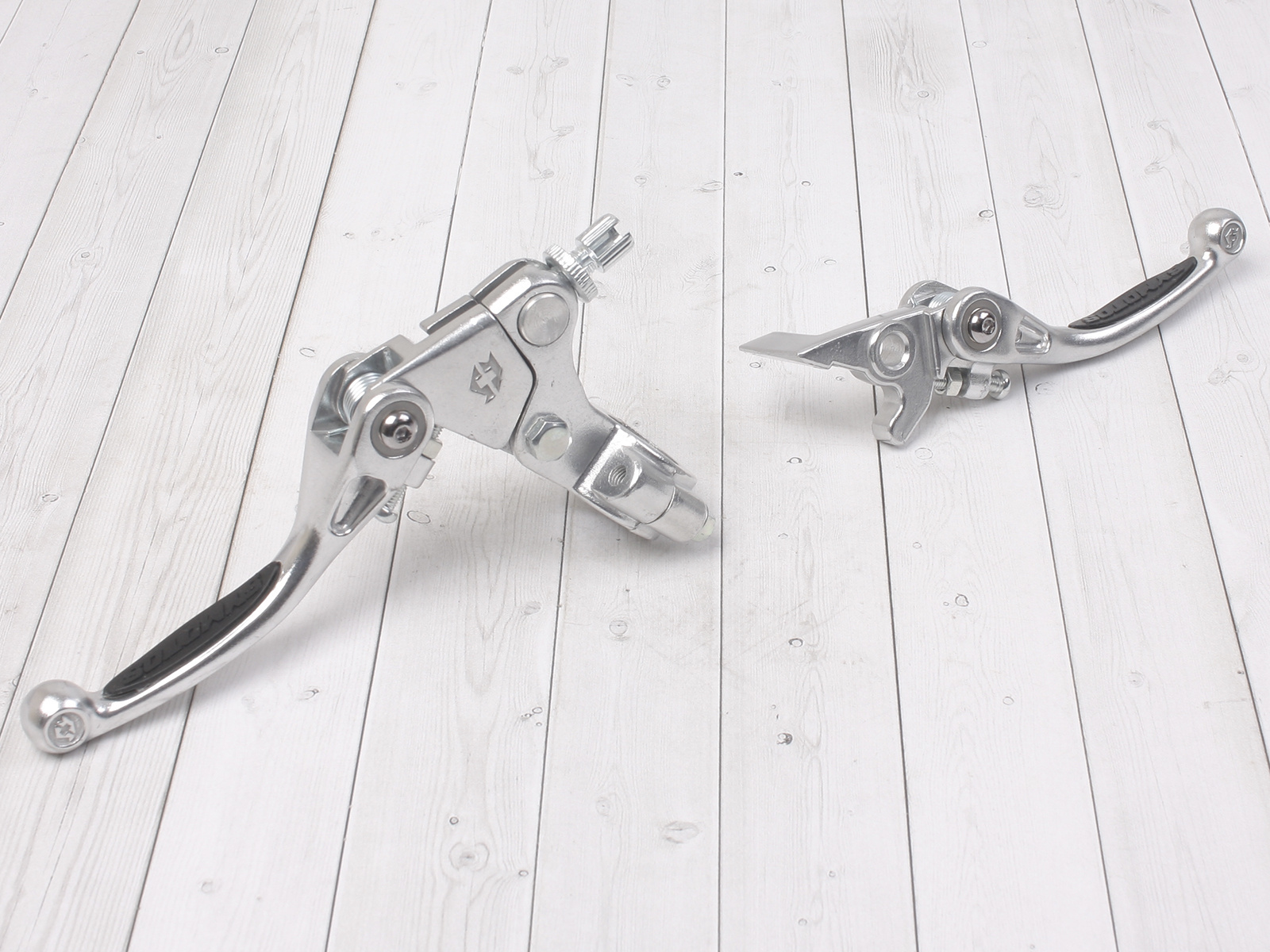 Рычаги тормоз+сцепление складные c силиконовыми накладками в сборе питбайк  черные