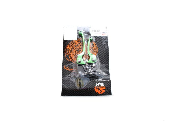 Рычаги CNC складные в сборе питбайк (тормоз+сцепление) зеленые  SM-PARTS