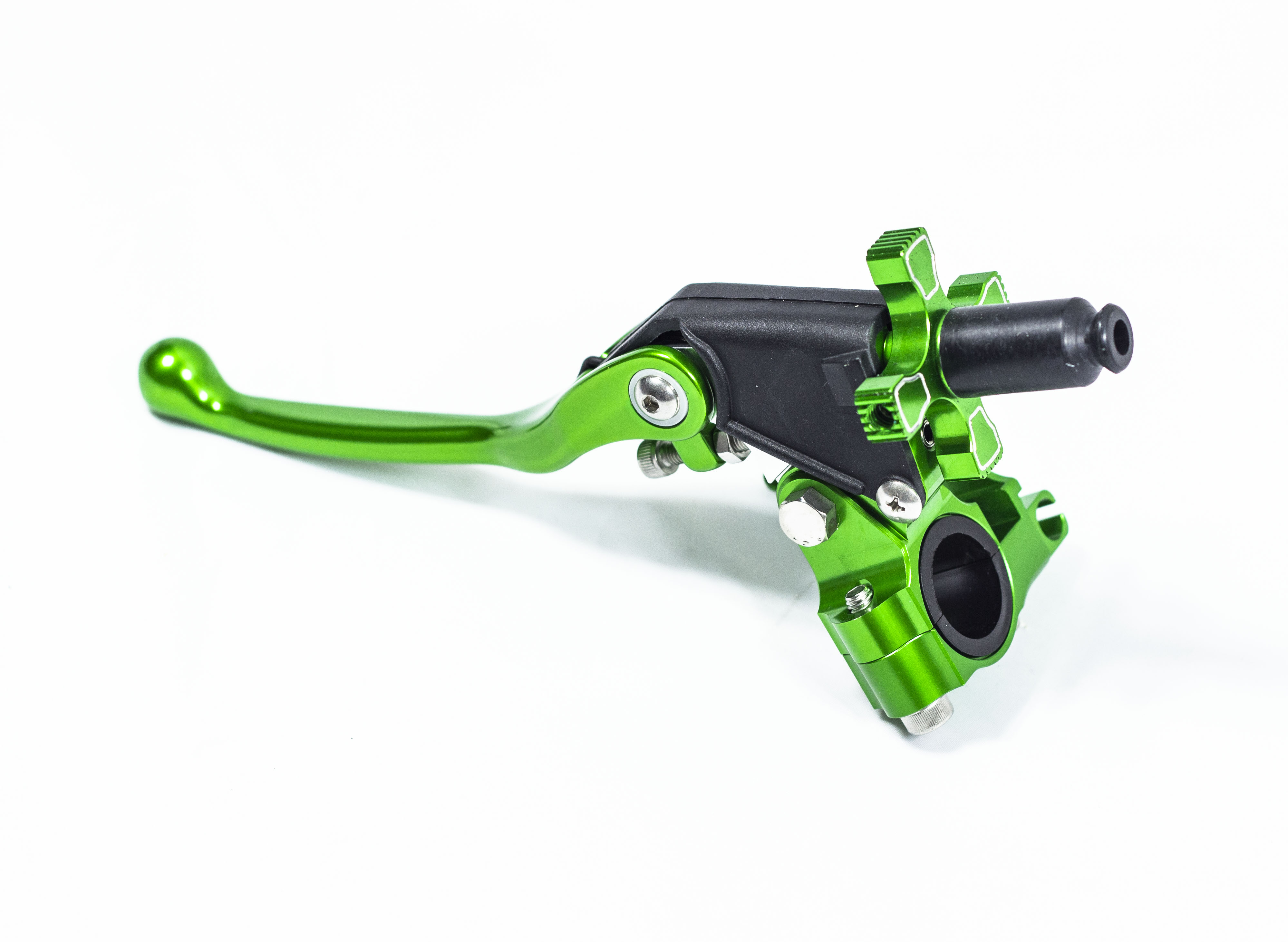 Рычаг сцепления CNC с кронштейном складной регулируемый  SM-PARTS зеленый