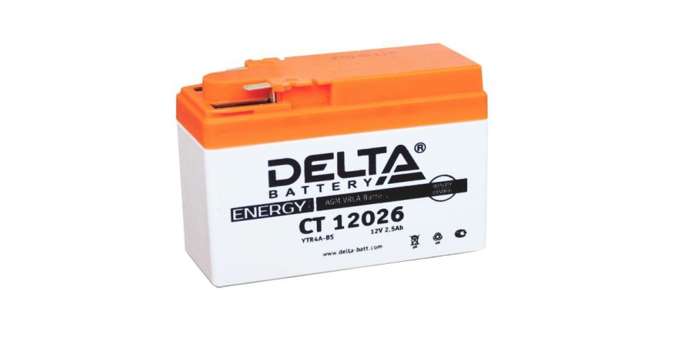 АКБ DELTA  CT 12026 4A-BS 2,5ah Honda (114 х 48 х 86)